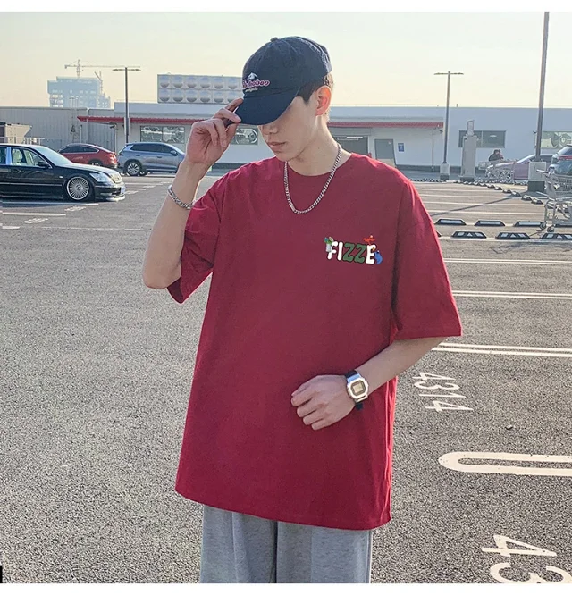 Men's Heavyweight Cotton Loose Fit Tee Detail