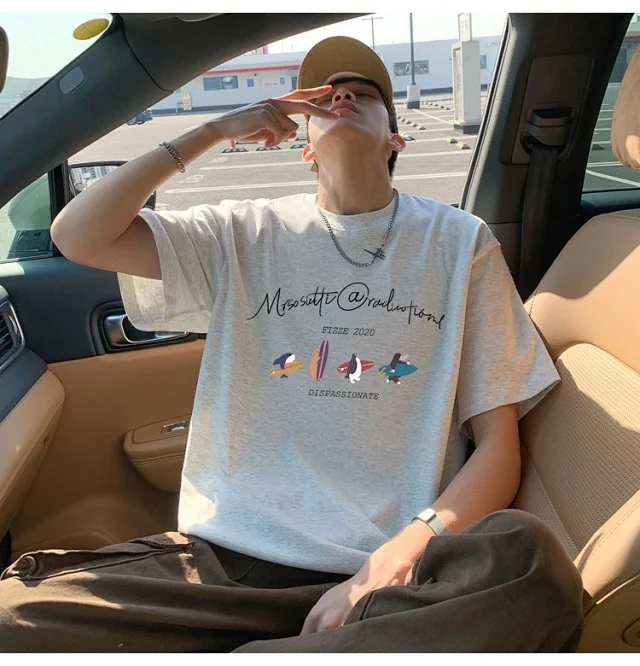 Men's Summer Trendy Oversized Cotton Tee Detail