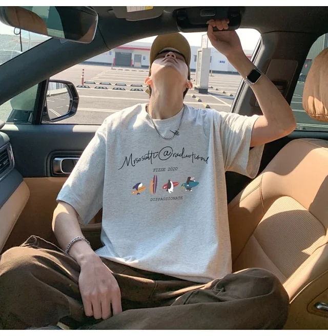 Men's Summer Trendy Oversized Cotton Tee Detail