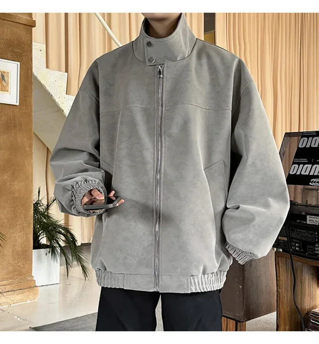 SS2025 Men's Matte Vintage PU Jacket Detail