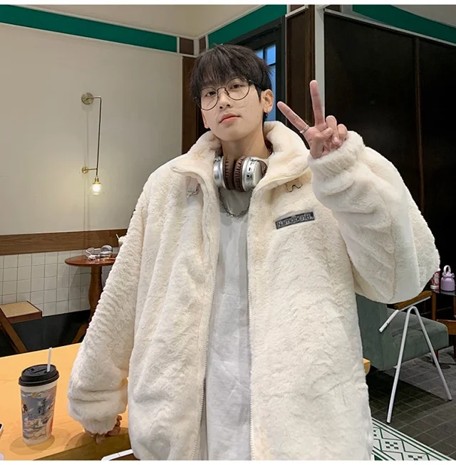 Men's Winter Oversized Fleece Coat Detail