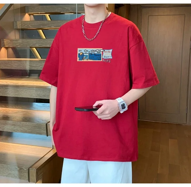 Men's Heavyweight Cotton T-Shirt Plus Size Detail