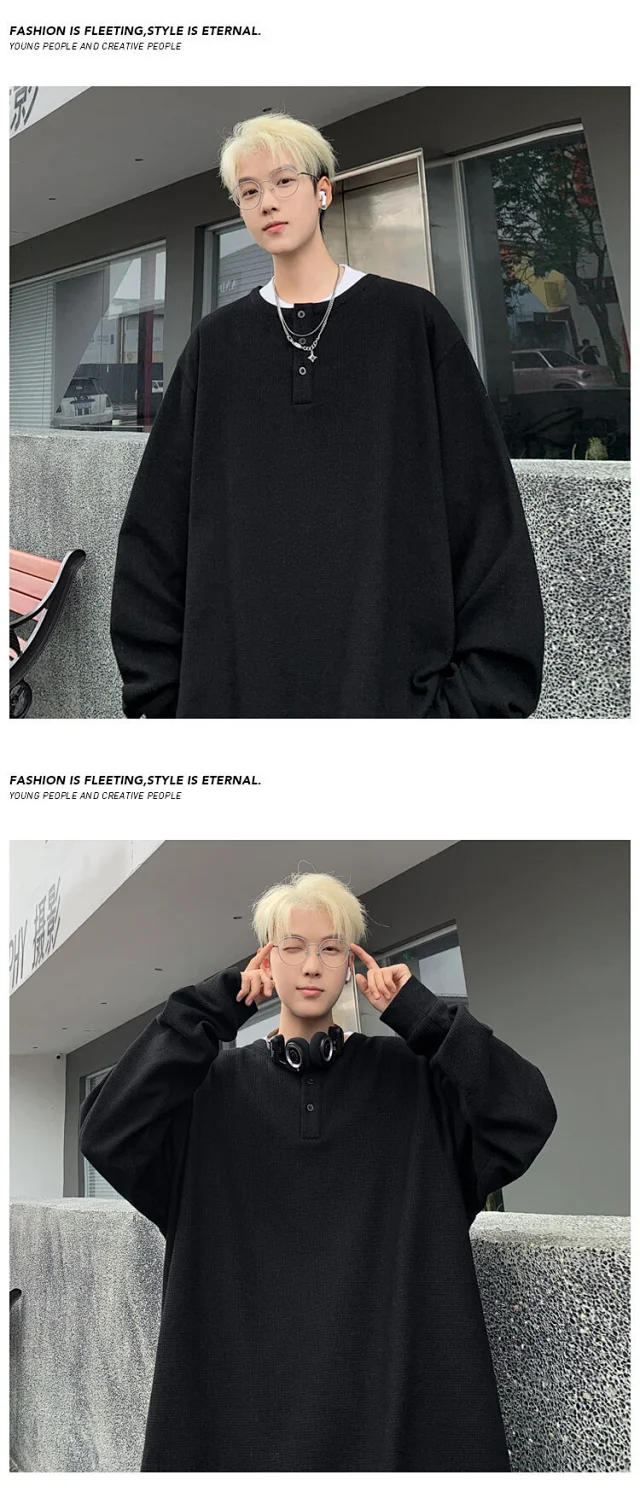 Men's Long Sleeve Waffle Thermal Tee Detail