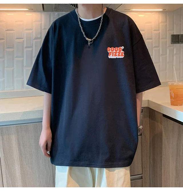 Men's Summer Oversize Round Neck Tee Detail