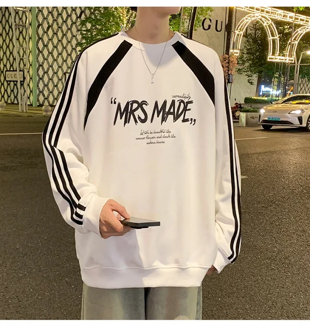 Men's Oversized American Graphic Crewneck Sweatshirt Detail