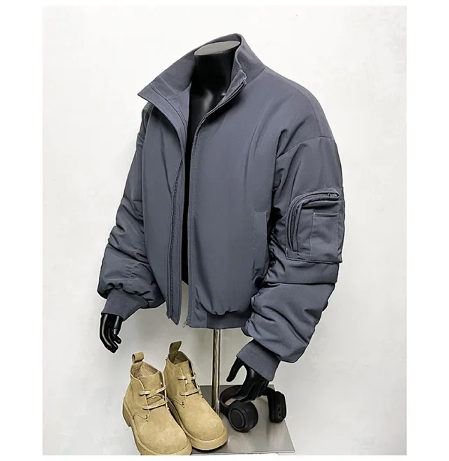 Men's Clean Fit Short Bomber Jacket Detail