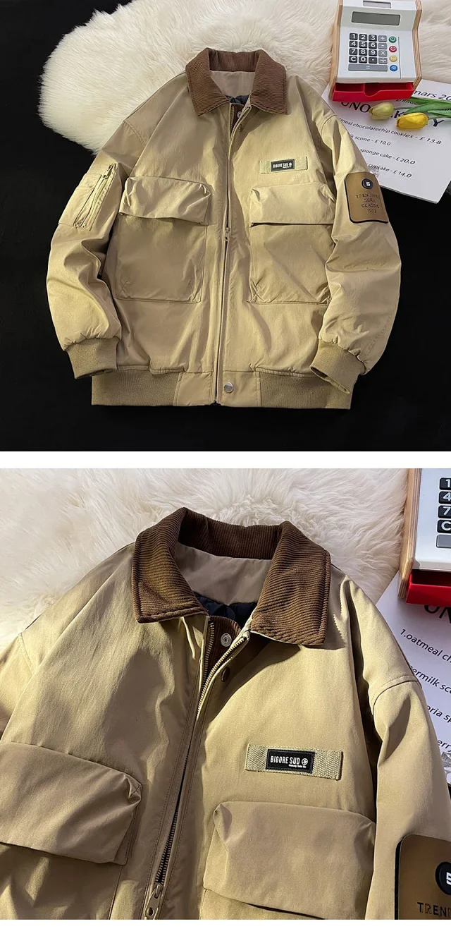 Winter Unisex Retro Japanese Workwear Jacket Detail