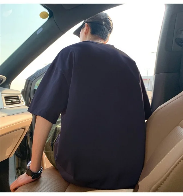 Men's Summer Trendy Oversized Cotton Tee Detail