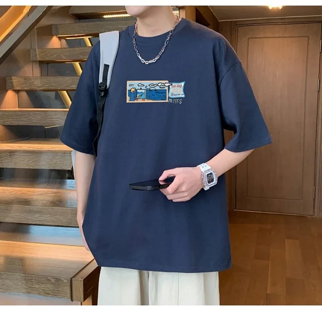 Men's Heavyweight Cotton T-Shirt Plus Size Detail