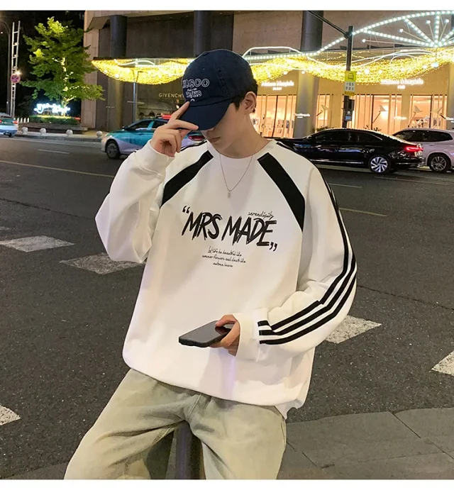 Men's Oversized American Graphic Crewneck Sweatshirt Detail