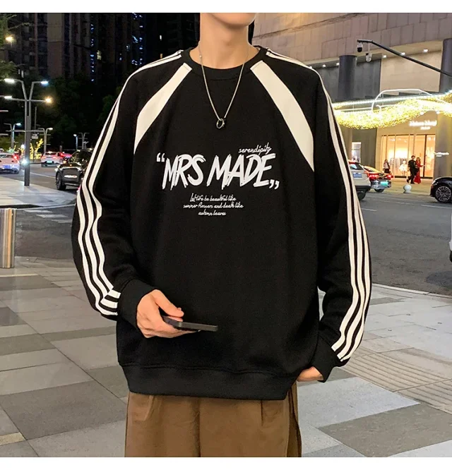 Men's Oversized American Graphic Crewneck Sweatshirt Detail