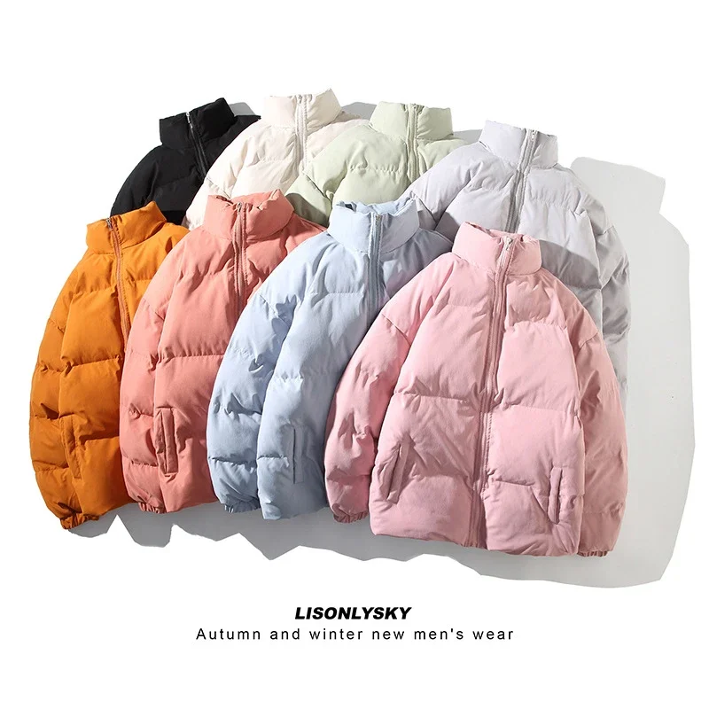 New Men's Simple Solid Winter Puffer