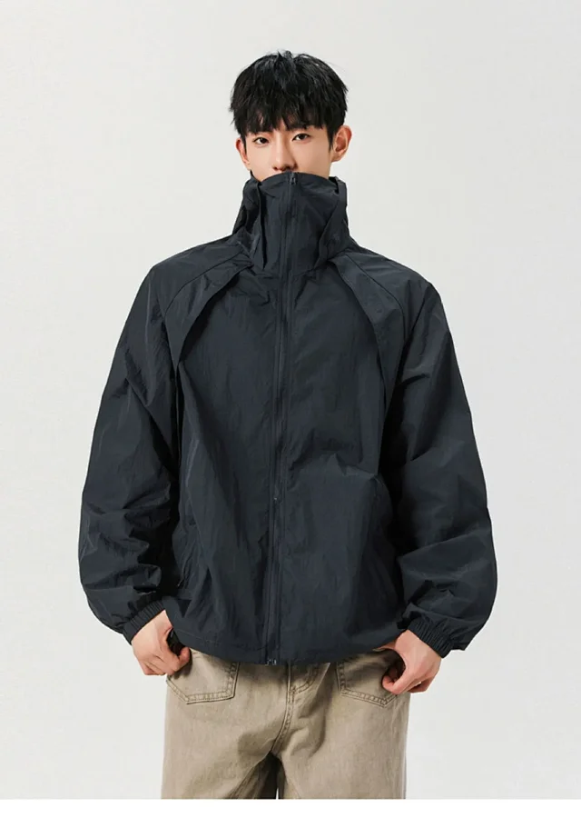 Trendy Men's Hooded Sun Jacket 2025 Detail