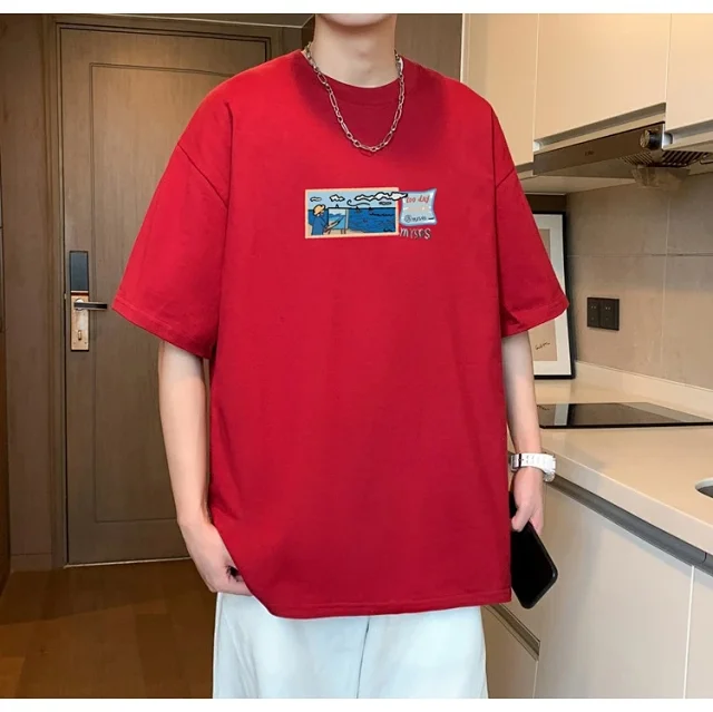 Men's Heavyweight Cotton T-Shirt Plus Size Detail