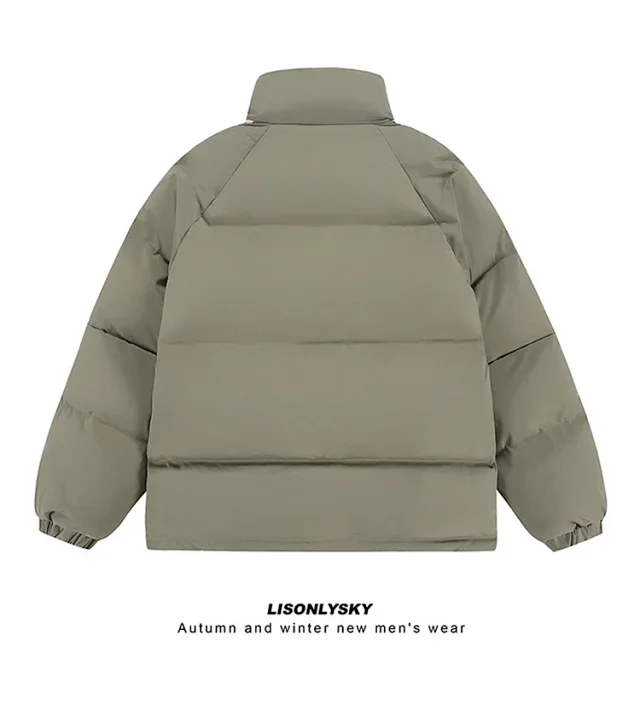 Youth Winter Waterproof Striped Puffer Jacket Detail