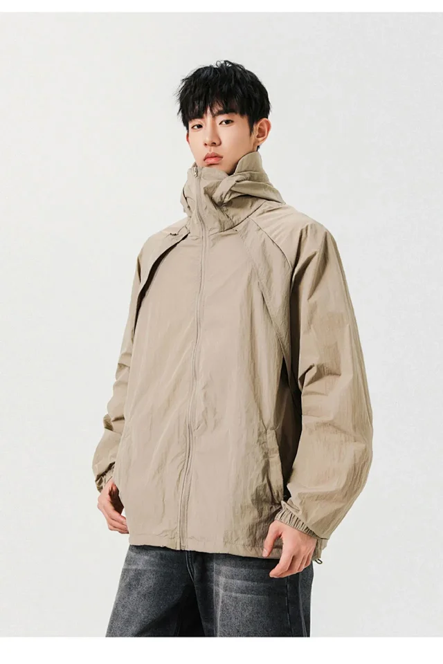 Trendy Men's Hooded Sun Jacket 2025 Detail
