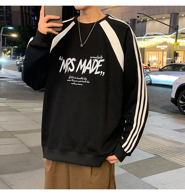 Men's Oversized American Graphic Crewneck Sweatshirt Detail