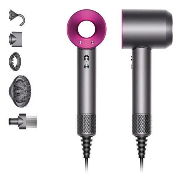 Dyson Pink Hair Dryer with Attachments