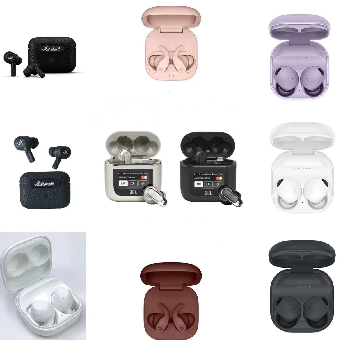 Various Brands Wireless Earbuds in Multiple Colors