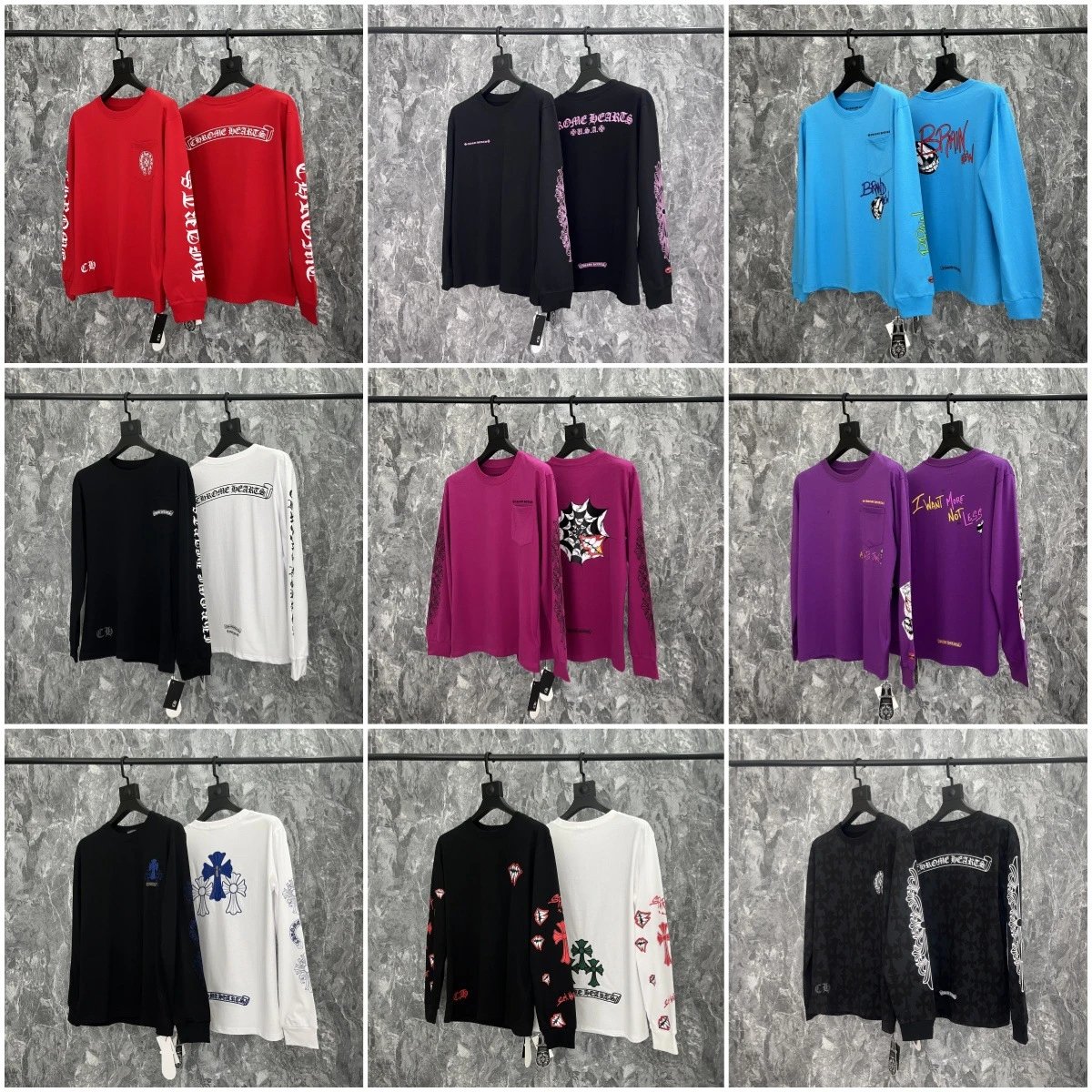 Chrome Hearts Chrome Hearts Red Long Sleeve Gothic Streetwear T-Shirt - Buy on Kakobuysheetfind