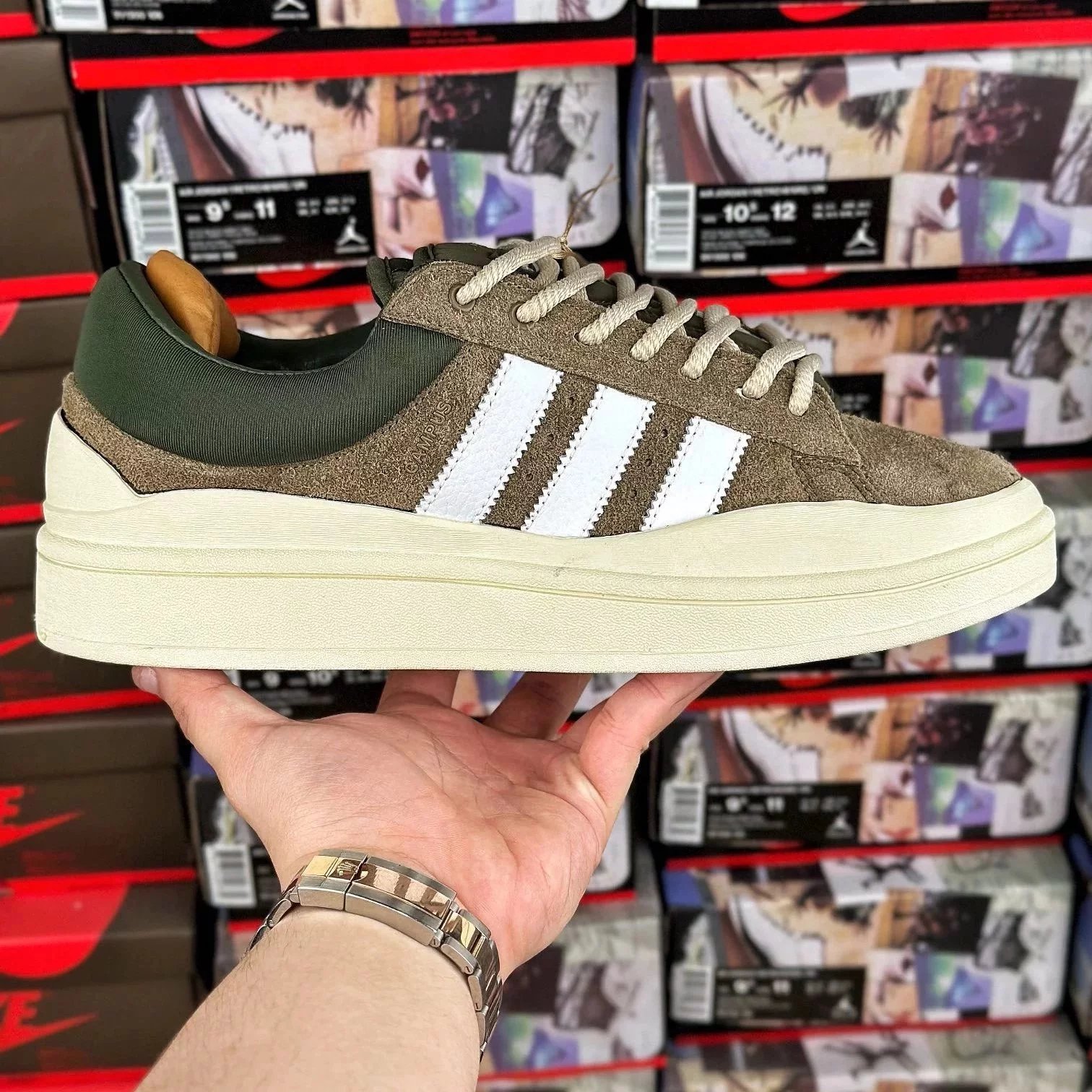 Adidas Forum 84 and Campus — Bad Bunny x Campus Brown-green ID 7950