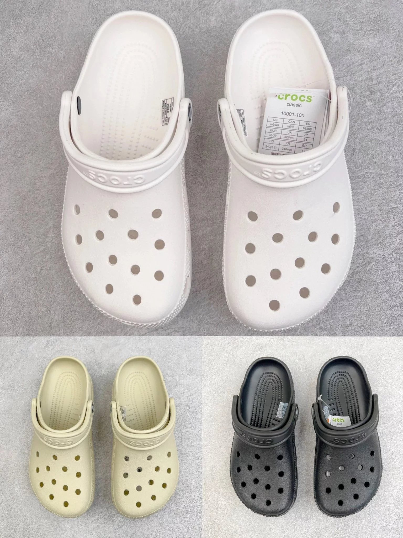 Crocs Classic Clog Crocs classic simple casual beach hole slippers sandals transparent waterproof bag packaging