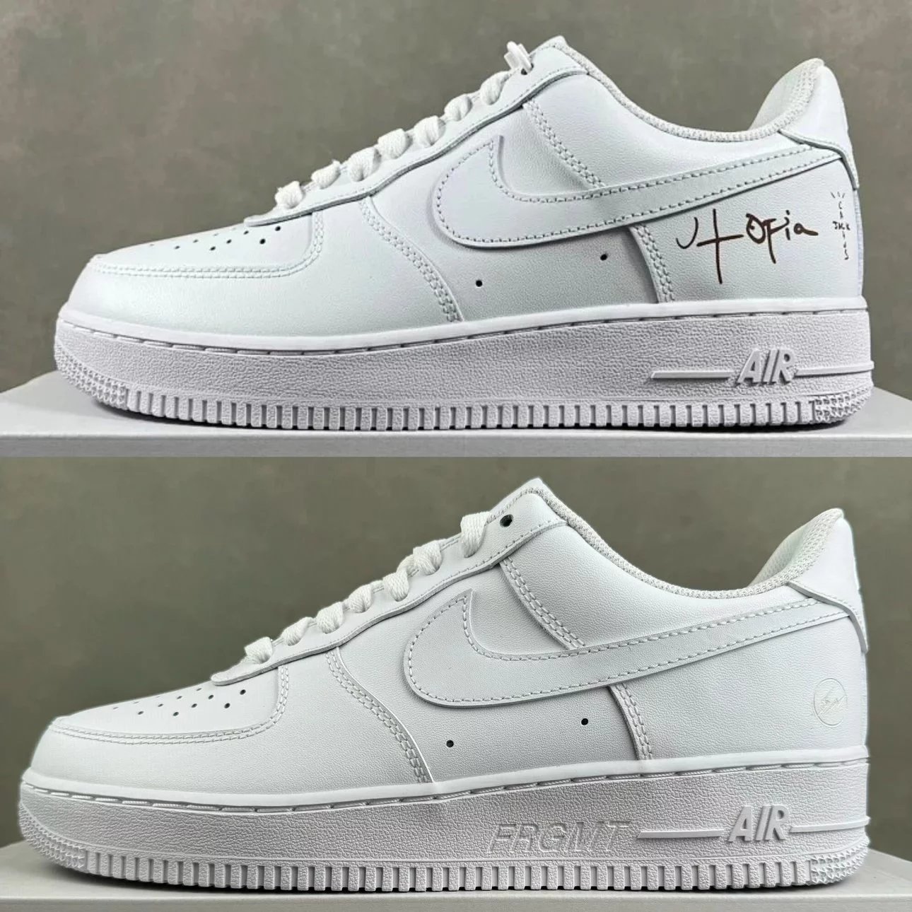 Travis Scott x NK Air Force 1 Low Utopia TS joint Air Force 1 pure white low top Air Force Fujiwara Hiroshi lightning joint
