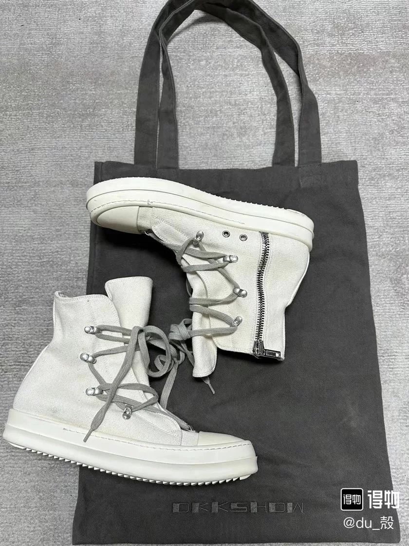 RO Rick Owens DRKSHDW canvas straps high top