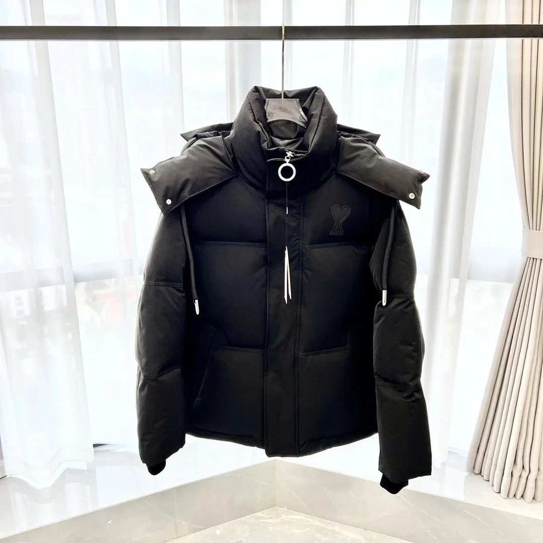 FW22 AMI love silhouette chest logo/shoulder logo/short down jacket