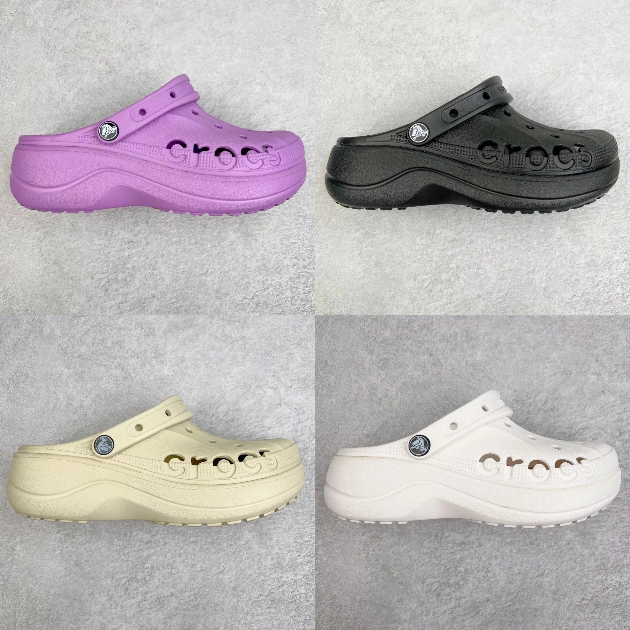 Crocs Baya Platform Clog Crocs Baya Cloud Casual Beach Crocs Slippers Sandals Shoes Transparent Waterproof Bag Packaging