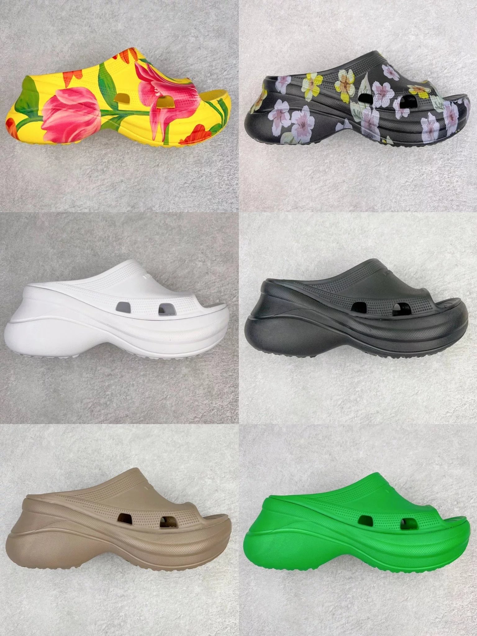 Balenciaga Pool Crocs Balenciaga versatile fashionable thick-soled heightening slippers