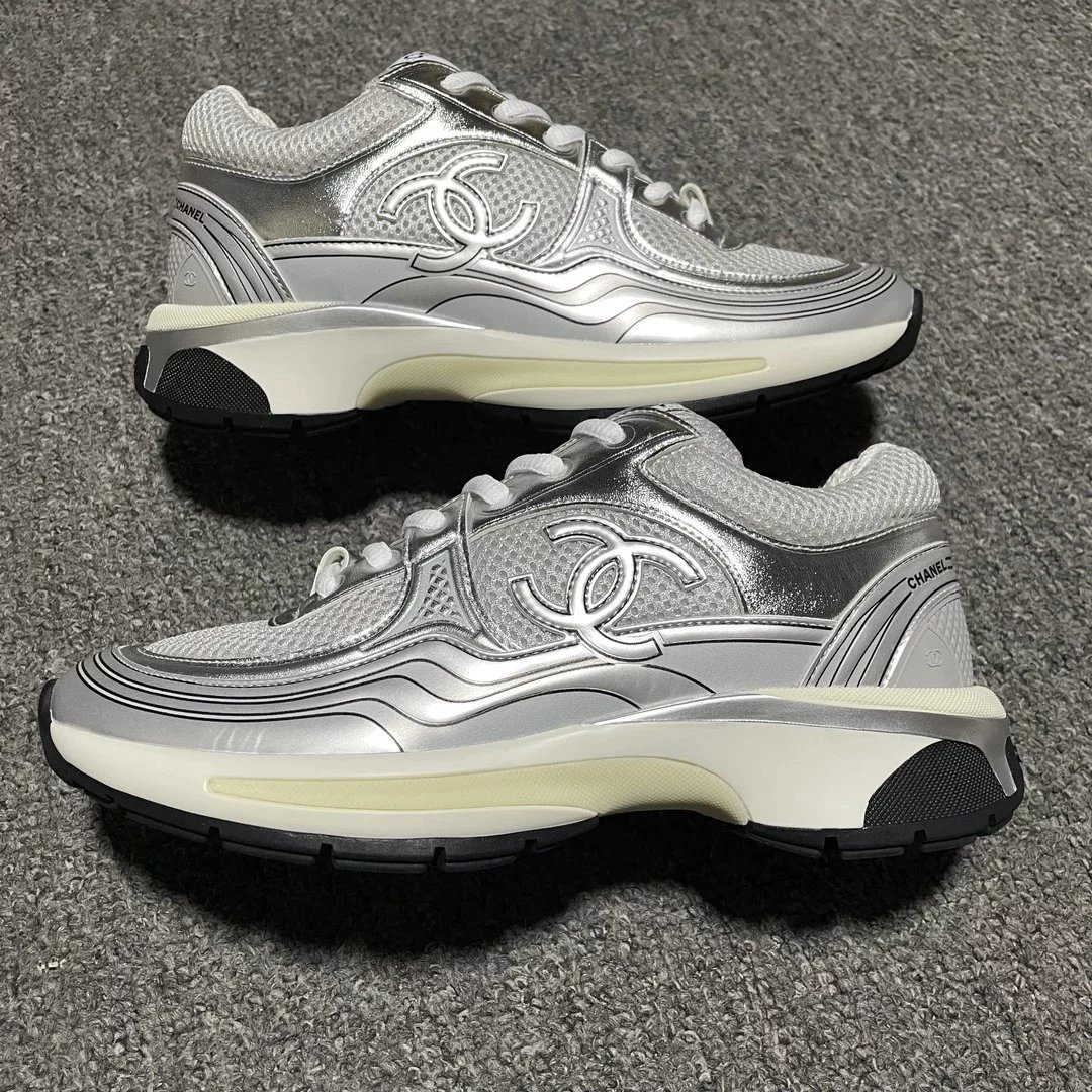 Chanel Silver Horn King Sneakers