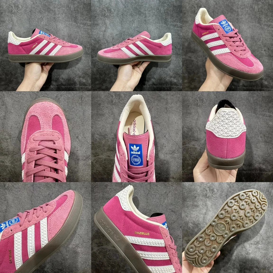H version Adidas Originals Gazelle Indoor non-slip low-top T-toe moral training shoes GZ retro series white pink strawberry bear IF1809