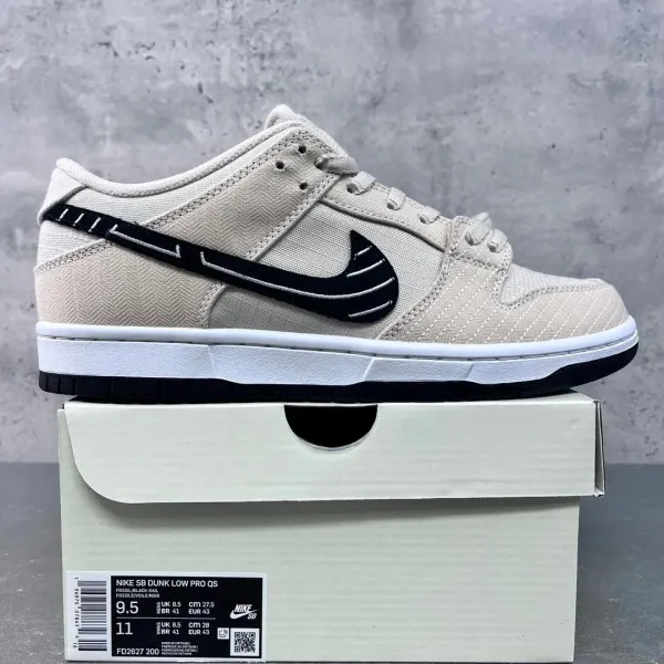 Nike SB Dunk Low Pro QS Fossil / Black-Sail Sneakers Skateboard Shoes - 1