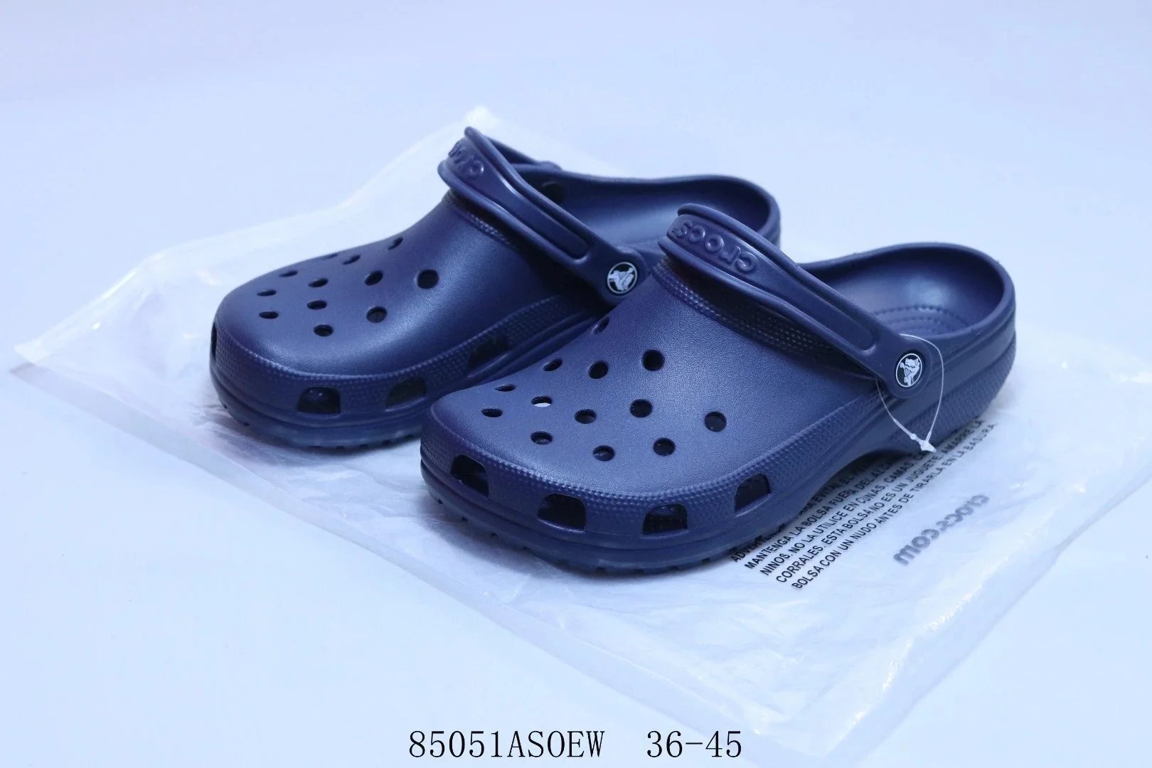 Crocs Classic Clog Black / White Sandals - 4