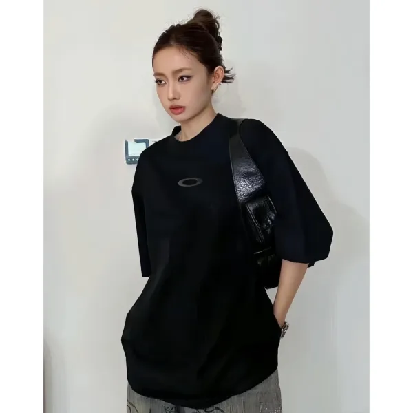 Oakley Logo Embroidered Black T-Shirt - 8