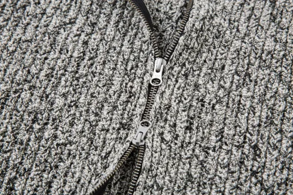 Stone Island Knit Zip-Up Cardigan Gray - 6