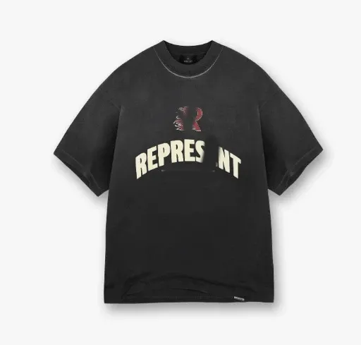 Represent Arch Logo Washed Black T-Shirt - 1