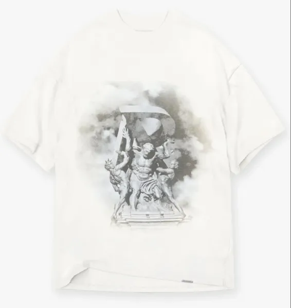 Design Laocoön Sculpture Print Oversized T-Shirt White - 1