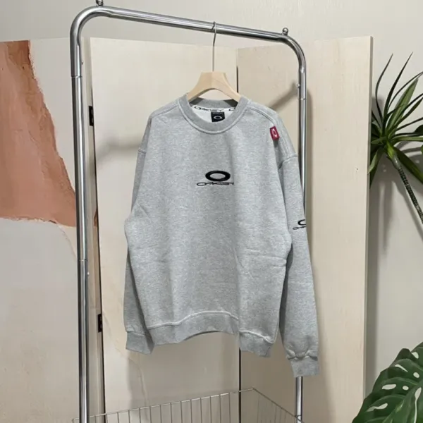 Oakley Logo Embroidered Gray Crewneck Sweatshirt Hoodie - 9