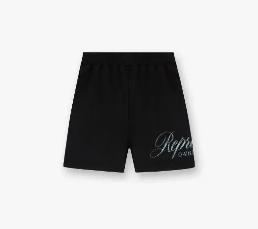 Represent Script Logo Black Shorts - 1