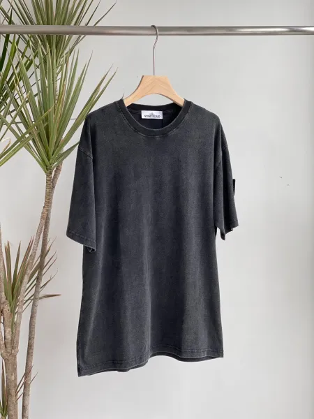 Stone Island Washed Black T-Shirt - 1