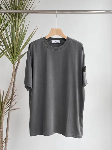 Stone Island Oversized Washed Gray T-Shirt - 1