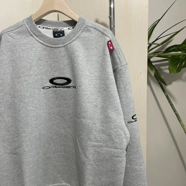 Oakley Logo Embroidered Gray Crewneck Sweatshirt Hoodie - 13