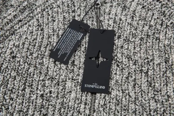Stone Island Knit Zip-Up Cardigan Gray - 7