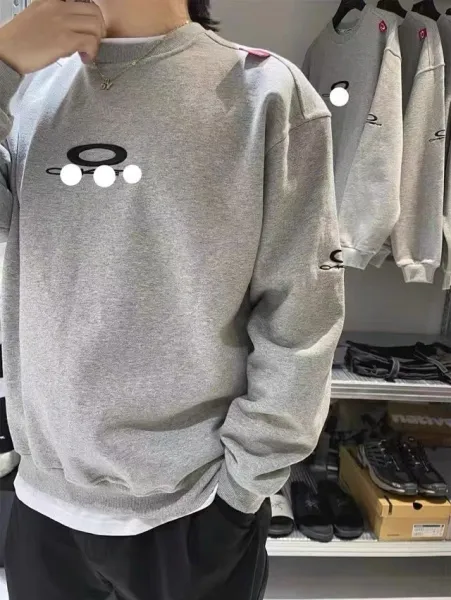 Oakley Logo Embroidered Gray Crewneck Sweatshirt Hoodie - 4
