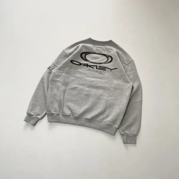 Oakley Logo Embroidered Gray Crewneck Sweatshirt Hoodie - 8