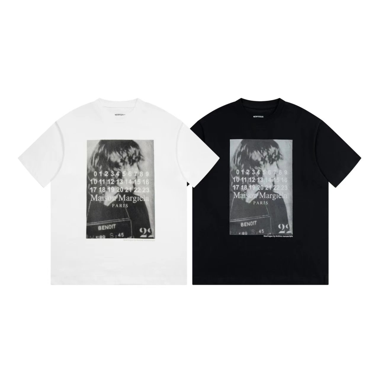 Maison Margiela Numbered Grid White T-Shirt - 40