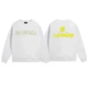 Balenciaga BB Logo Print White Hoodie - 11