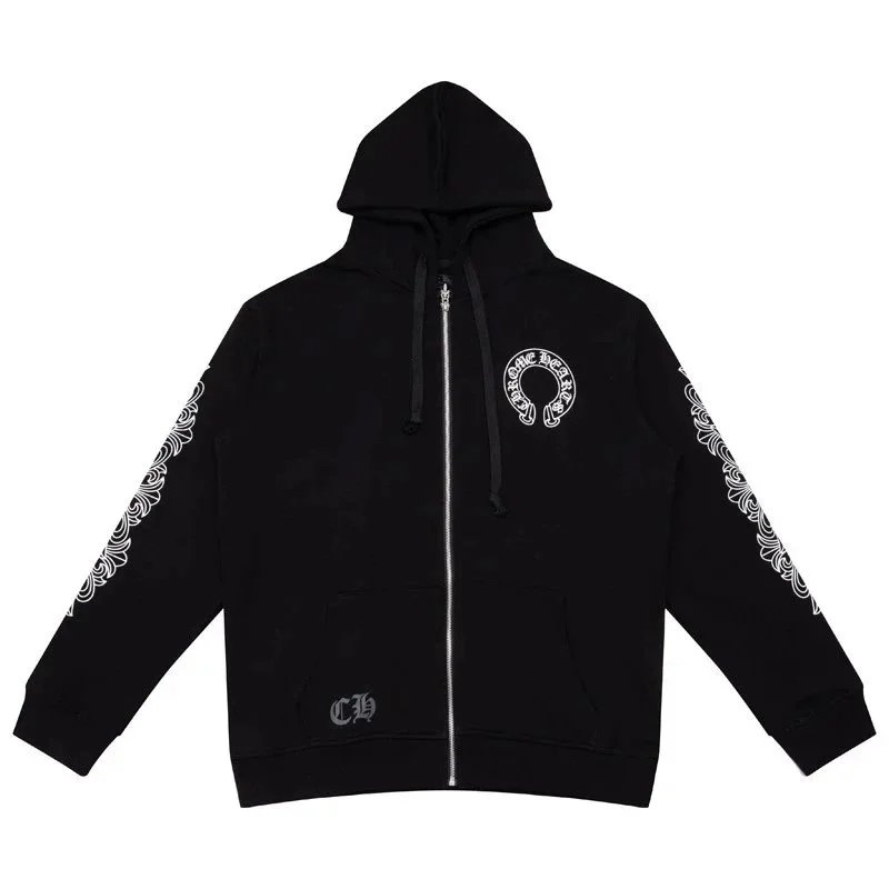 Chrome Hearts Cross Logo Pink Print Black Hoodie - 5